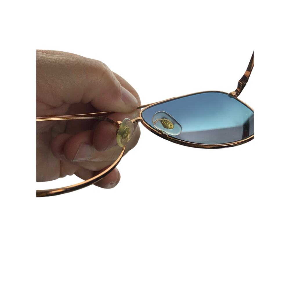 Tiffany & Co TF3074 Aviator Sunglasses Blue Gradient Rose Gold Italy Case - Picture 6 of 13